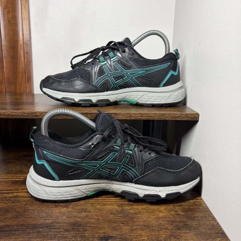 Size 7 Womens - Asics GEL-Venture 8 Trail Running Shoes Black/Teal